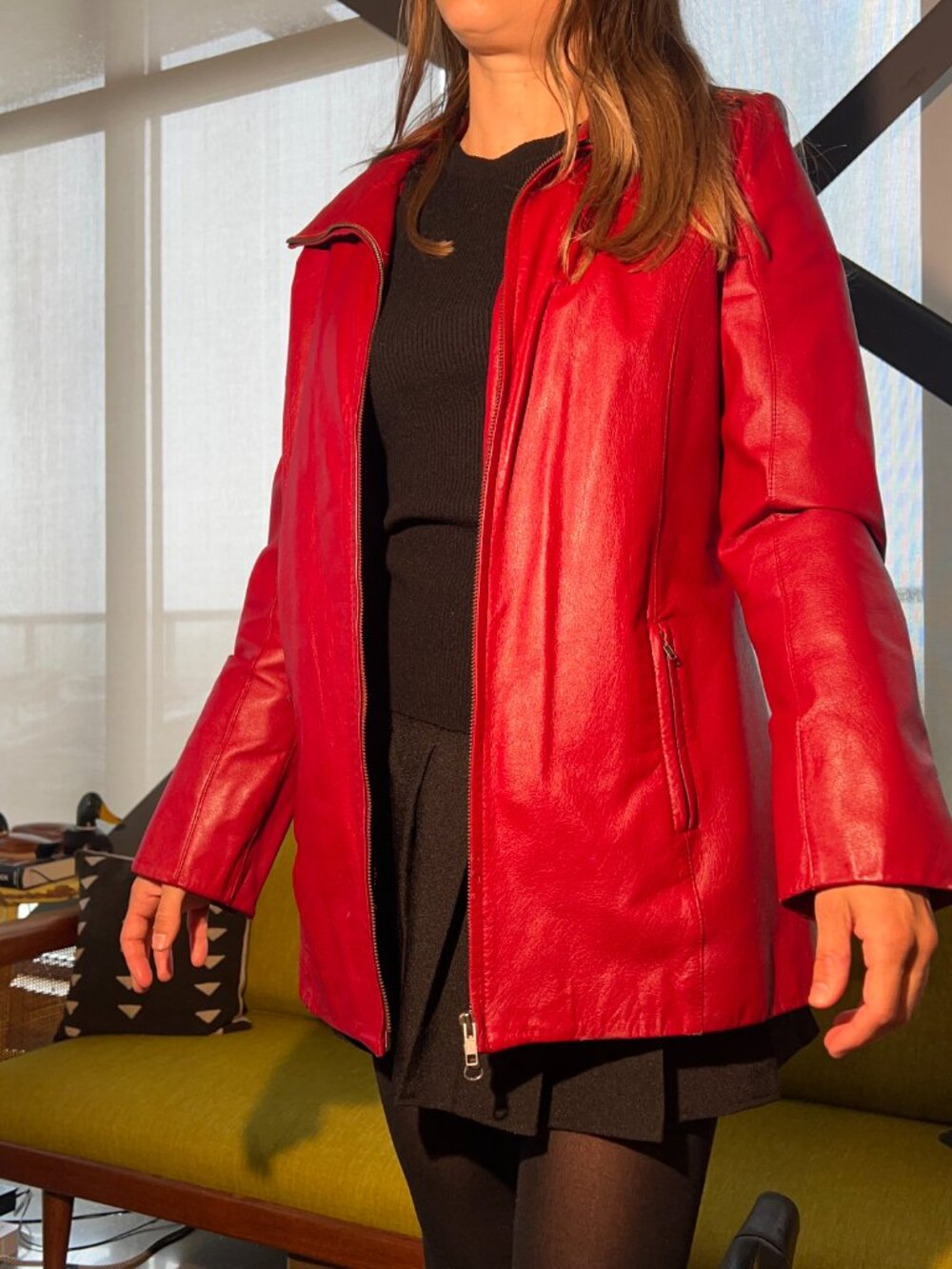 Danier Red Leather Jacket - Picture 4 of 11